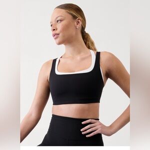 Athleta Double Up Black and White Sports Bra